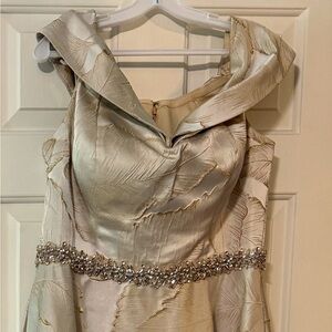 Champagne Palms Embellished MOB Gown